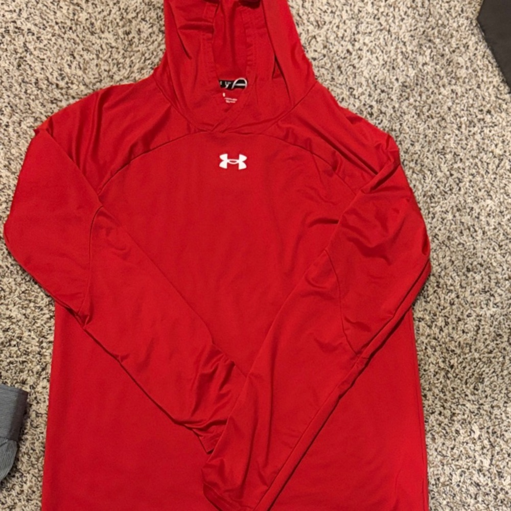 Under Armour Red Hooded Performance Pullover